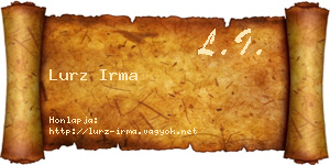 Lurz Irma névjegykártya